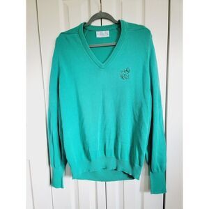 Pickering‎ Men's Sweater Vintage 80's Lodge @ Koele Hawaii Green L/S V-Neck